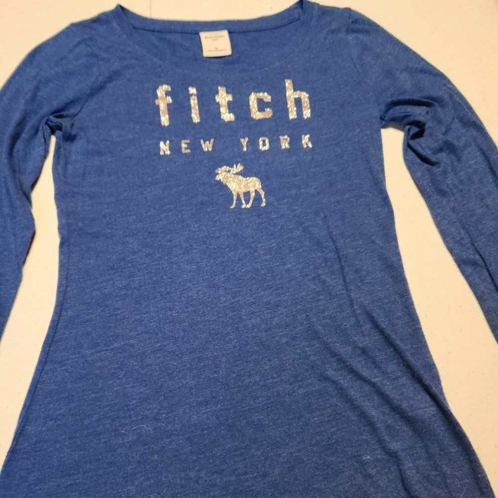 Abercrombie Girls Blue/Gold Long Sleeve Shirt Size  XL 14w X 22L